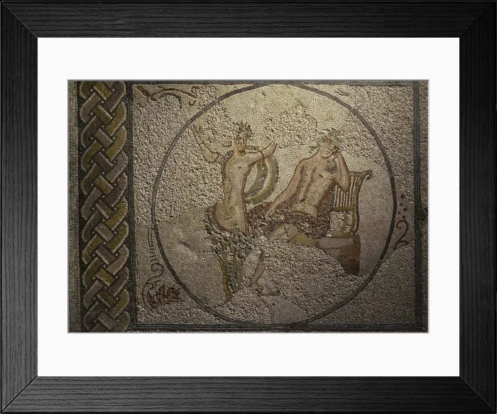 Framed Print : Apollo and Daphne. Roman mosaic panel. 3rd-4th Framed Print : Apollo and Daphne. Roman mosaic panel. 3rd-4th