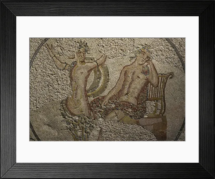 Framed Print : Apollo and Daphne. Roman mosaic panel. 3rd-4th Framed Print : Apollo and Daphne. Roman mosaic panel. 3rd-4th