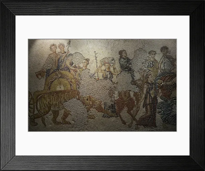 Framed Print : The Indian Triumph of Bacchus. Roman mosaic panel Framed Print : The Indian Triumph of Bacchus. Roman mosaic panel