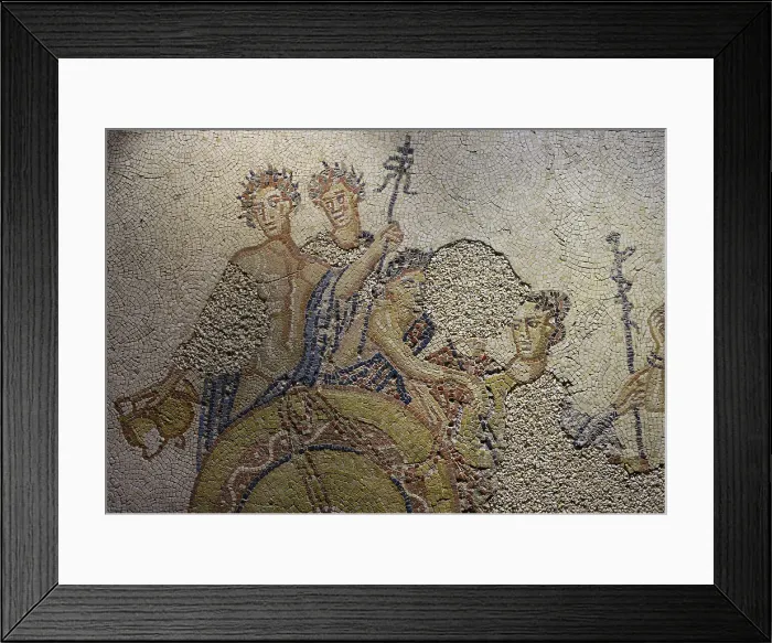 Framed Print : The Indian Triumph of Bacchus. Roman mosaic panel Framed Print : The Indian Triumph of Bacchus. Roman mosaic panel