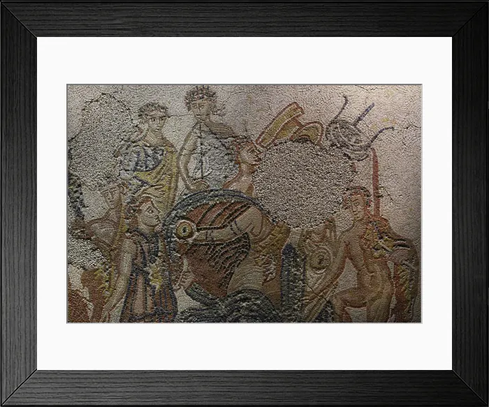 Framed Print : The Indian Triumph of Bacchus. Roman mosaic panel Framed Print : The Indian Triumph of Bacchus. Roman mosaic panel