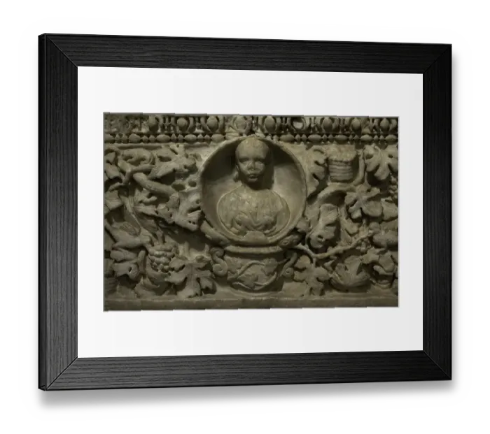 Framed Print : Sarcophagus of the Grape Harvest. White marble Framed Print : Sarcophagus of the Grape Harvest. White marble