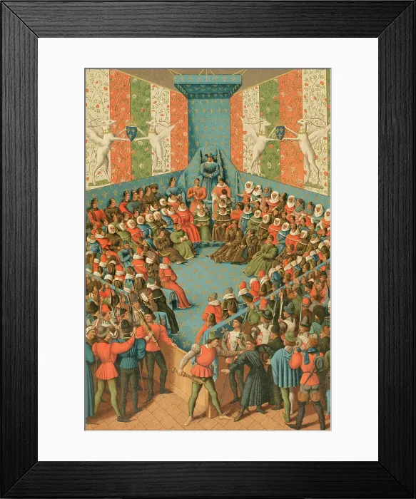 Framed Print : King Charles VII (1403-1461) of France presiding Framed Print : King Charles VII (1403-1461) of France presiding