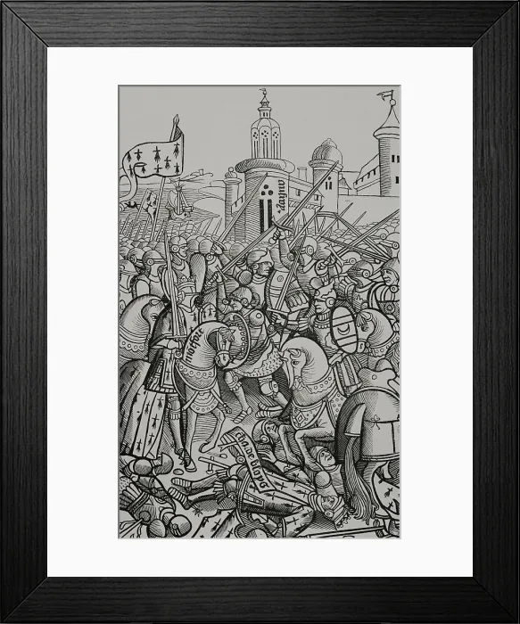 Framed Print : Battle of Auray (29 September 1364). War of Framed Print : Battle of Auray (29 September 1364). War of