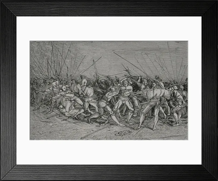 Framed Print : The Lansquenets Battle, 16th century. Soldiers Framed Print : The Lansquenets Battle, 16th century. Soldiers