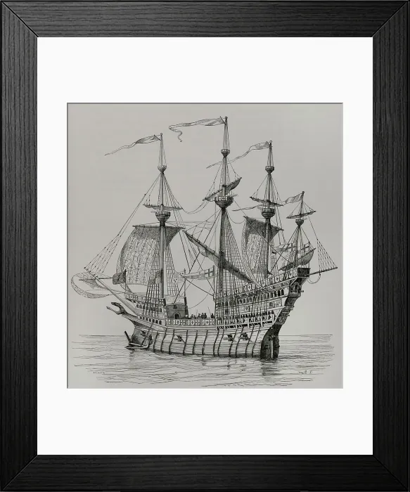 Framed Print : War ship which carried King Henry VIII (1491-1547) Framed Print : War ship which carried King Henry VIII (1491-1547)