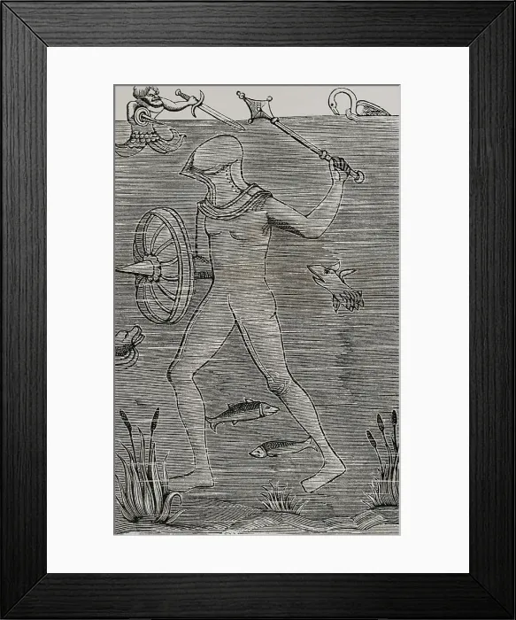 Framed Print : Man-at-arms. Diver using an armoured sealed diving Framed Print : Man-at-arms. Diver using an armoured sealed diving