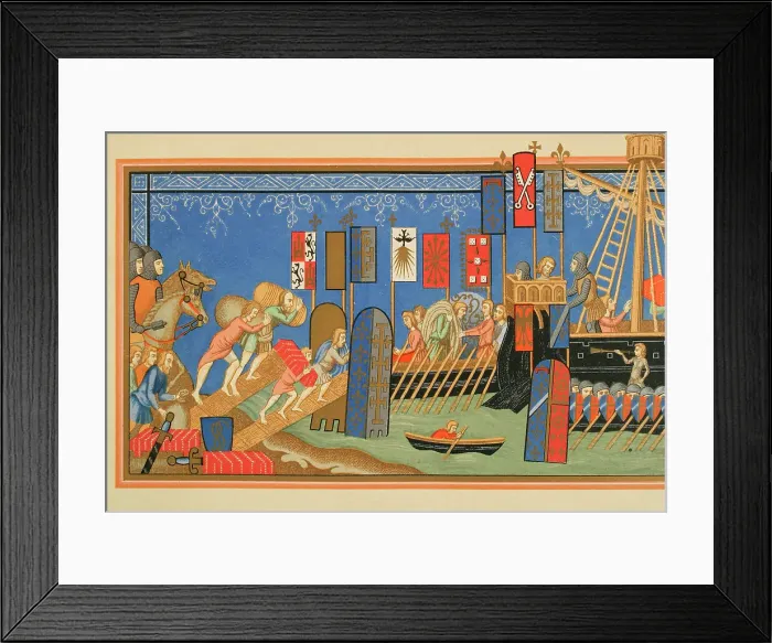 Framed Print : Crusades. Embarkation of knights of the Order Framed Print : Crusades. Embarkation of knights of the Order