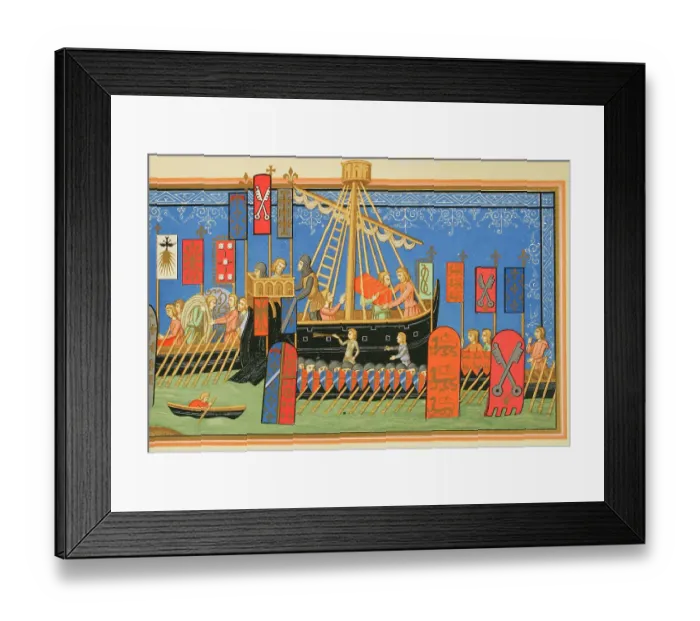 Framed Print : Crusades. Embarkation of knights of the Order Framed Print : Crusades. Embarkation of knights of the Order