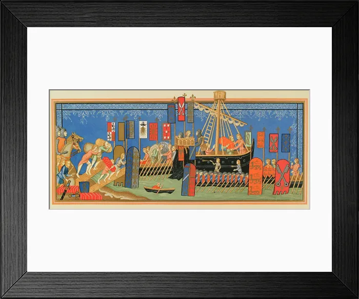 Framed Print : Crusades. Embarkation of knights of the Order Framed Print : Crusades. Embarkation of knights of the Order