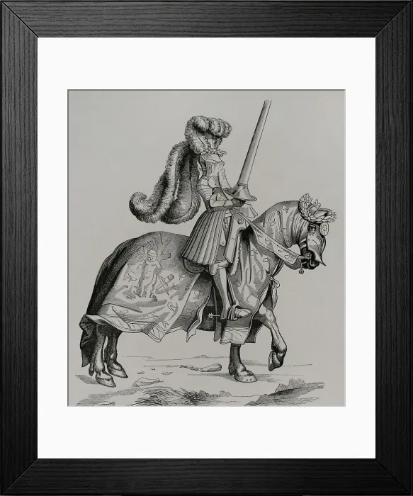Framed Print : The champion of the tournament. Engraving by Burgmayer Framed Print : The champion of the tournament. Engraving by Burgmayer