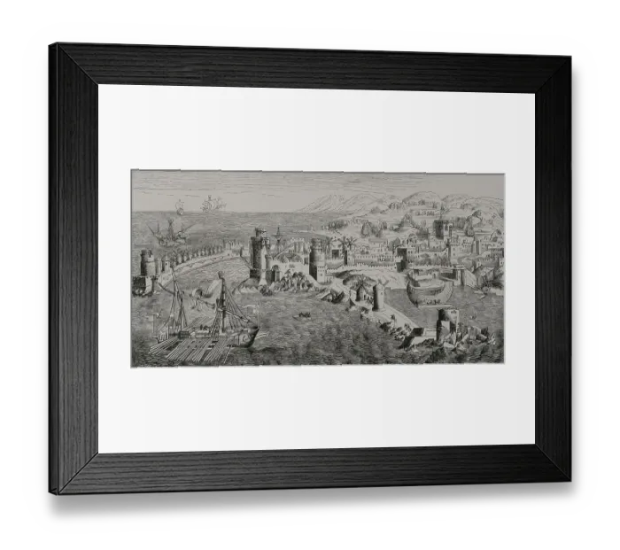 Framed Print : Plan of the Island of Rhodes in the 15th century Framed Print : Plan of the Island of Rhodes in the 15th century