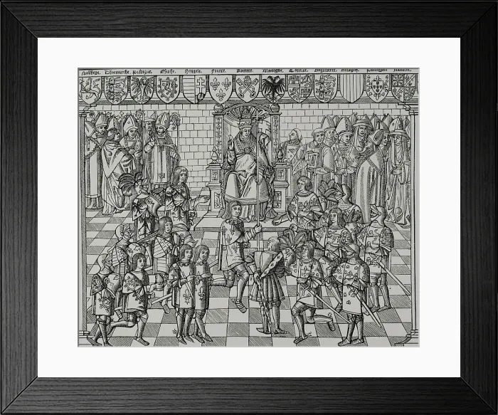 Framed Print : Pope Urban II (1042-1099) preaching at the Council Framed Print : Pope Urban II (1042-1099) preaching at the Council