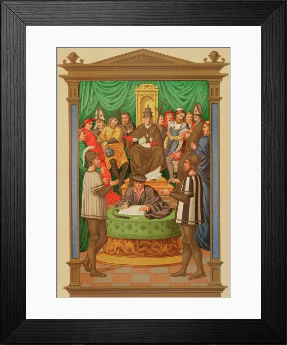 Framed Print : Dispute between two knights about the Immaculate Framed Print : Dispute between two knights about the Immaculate