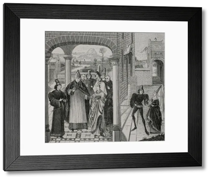 Framed Print : Treaty of Arras. Concluded in October 1191. Engraving Framed Print : Treaty of Arras. Concluded in October 1191. Engraving