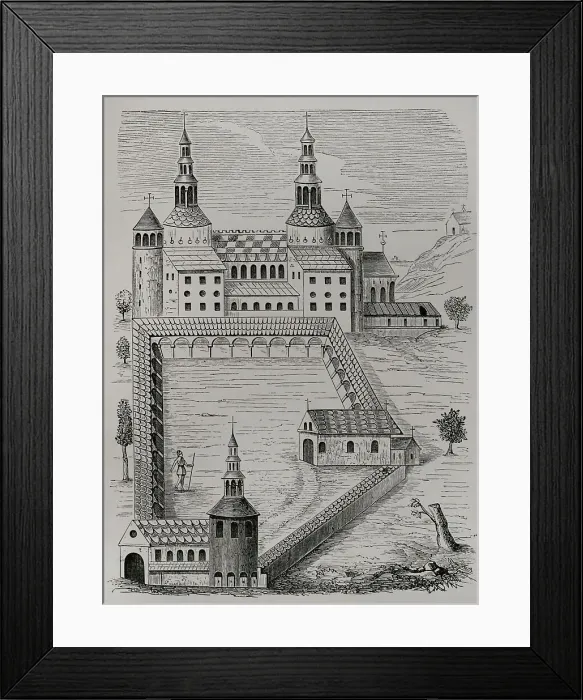 Framed Print : France. Abbey of Saint-Riquier (Abbey of Saint-Richarius) Framed Print : France. Abbey of Saint-Riquier (Abbey of Saint-Richarius)