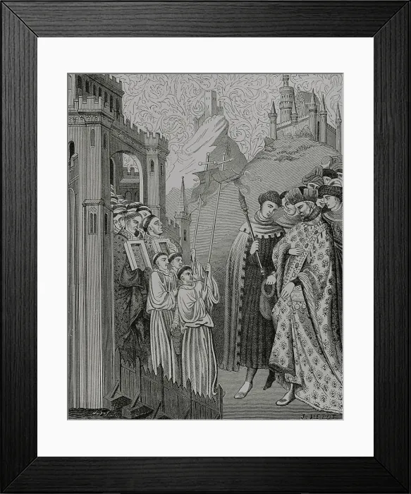 Framed Print : The clergy solemnly come with the cross and holy Framed Print : The clergy solemnly come with the cross and holy