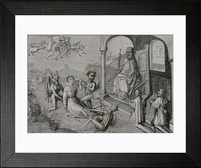 Framed Print : The Magician Hermogenes orders the devils, in Framed Print : The Magician Hermogenes orders the devils, in