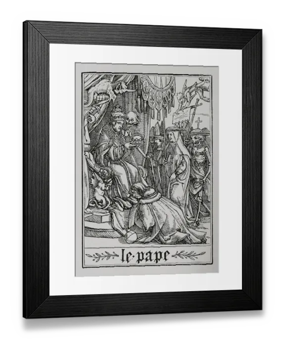 Framed Print : The Pope visited by Death. Series The Dance of Framed Print : The Pope visited by Death. Series The Dance of