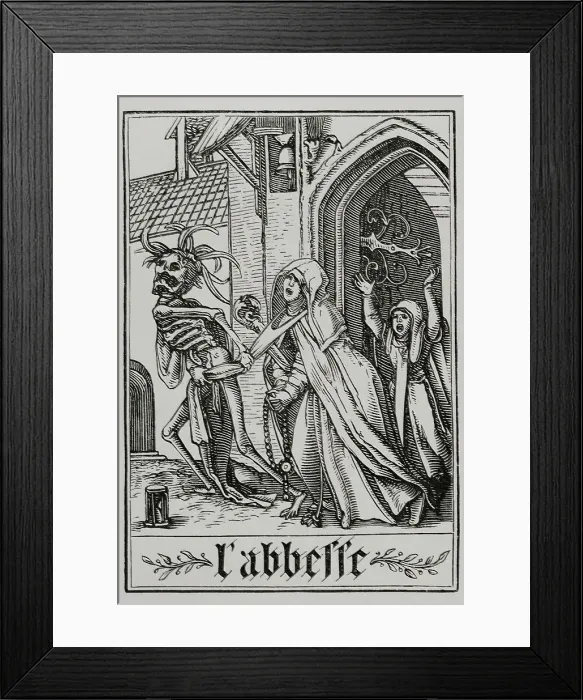 Framed Print : The Abbess visited by Death. Series The Dance Framed Print : The Abbess visited by Death. Series The Dance