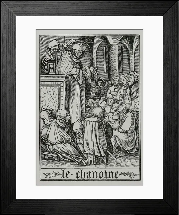 Framed Print : The preacher is visited by Death. Series The Dance Framed Print : The preacher is visited by Death. Series The Dance