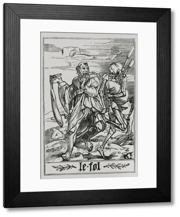Framed Print : The Fool. Series The Dance of Death in Les Simulachres Framed Print : The Fool. Series The Dance of Death in Les Simulachres