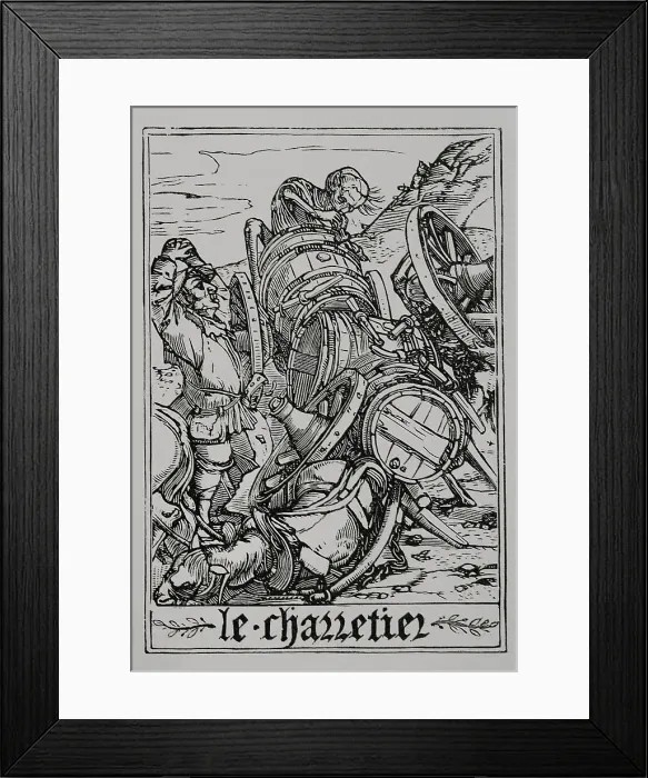 Framed Print : The Waggoner. A skeleton overturning and wrecking Framed Print : The Waggoner. A skeleton overturning and wrecking