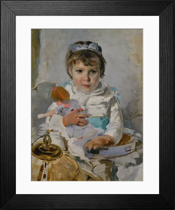 Framed Print : Girl with a Doll, ca. 1890, by Ignacio Pinazo (1849-1916) Framed Print : Girl with a Doll, ca. 1890, by Ignacio Pinazo (1849-1916)