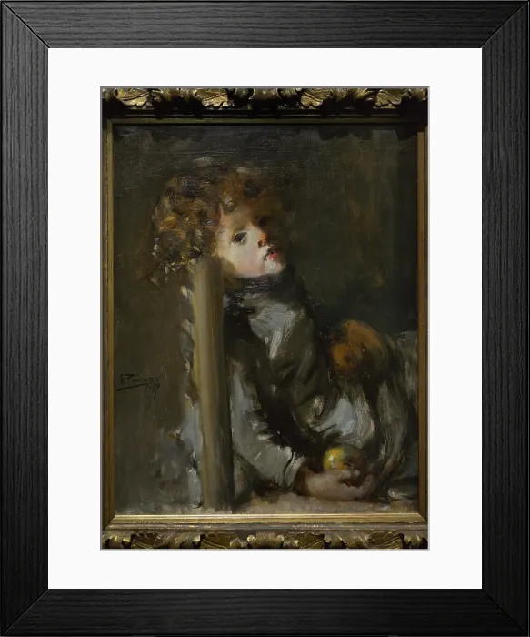 Framed Print : The Artist's Son, Ignacio, Seated. Portrait by Framed Print : The Artist's Son, Ignacio, Seated. Portrait by