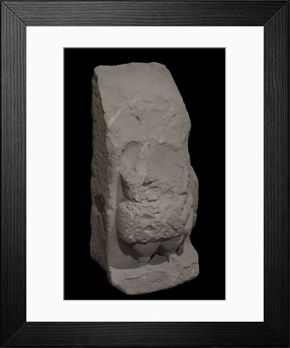 Framed Print : Heavily damaged stone statue. From the Tas-Silg Framed Print : Heavily damaged stone statue. From the Tas-Silg