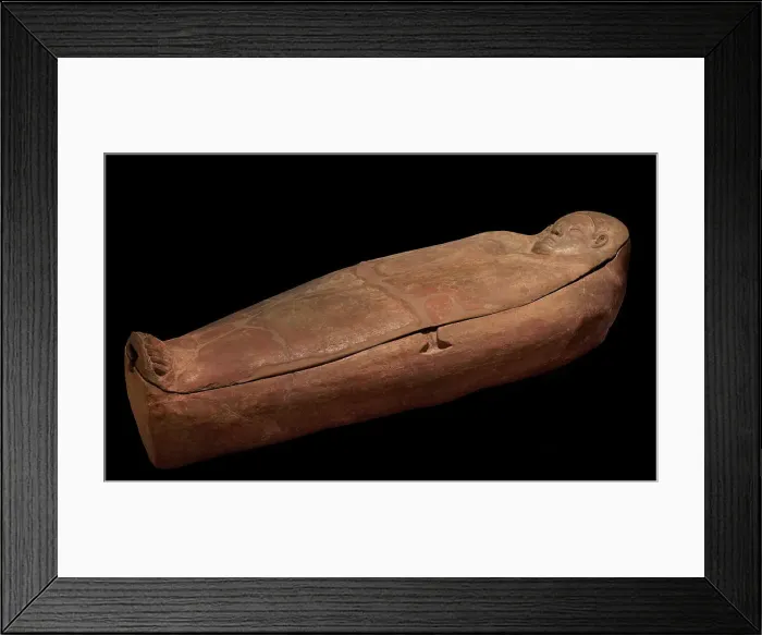 Framed Print : Anthropomorphic terracotta sarcophagus. From Ghar Framed Print : Anthropomorphic terracotta sarcophagus. From Ghar