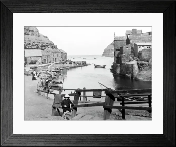 Framed Print : Staithes. Date: late 19th century Framed Print : Staithes. Date: late 19th century
