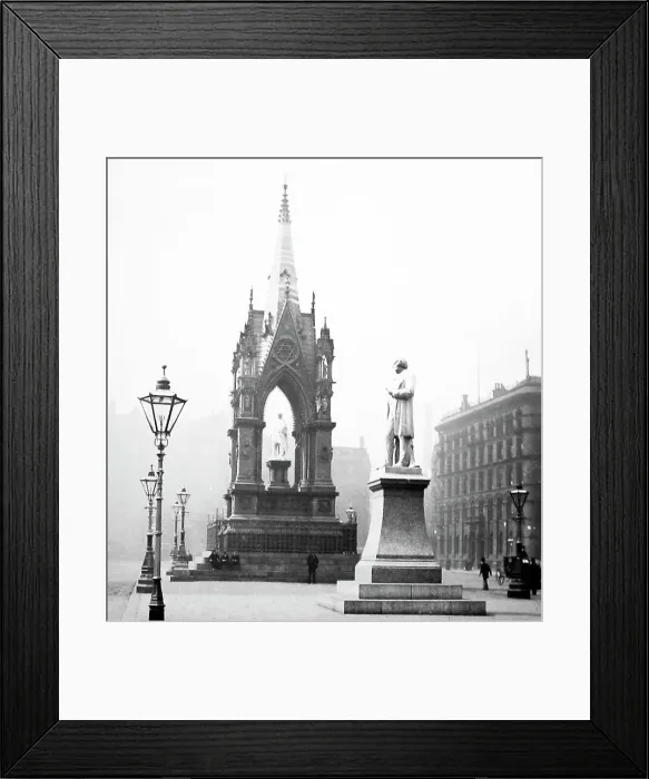 Framed Print : Albert Memorial and John Bright Statue, Manchester Framed Print : Albert Memorial and John Bright Statue, Manchester
