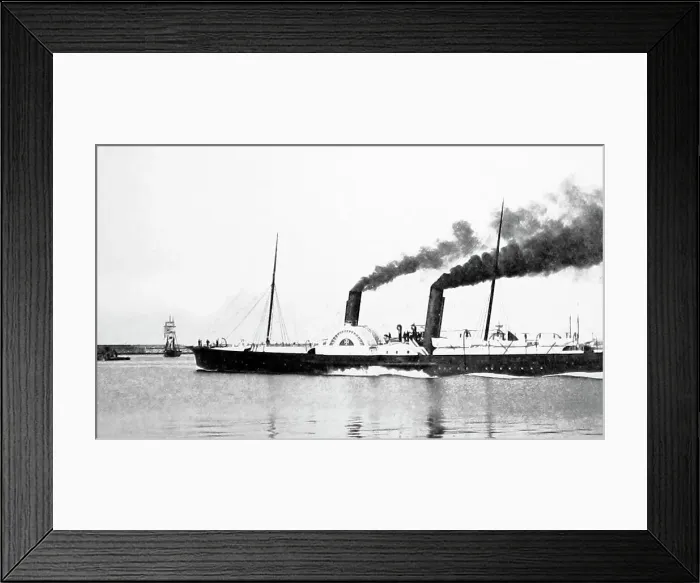 Framed Print : Paddle steamer leaving Dun Loaghaire (Kingstown), Dublin Framed Print : Paddle steamer leaving Dun Loaghaire (Kingstown), Dublin