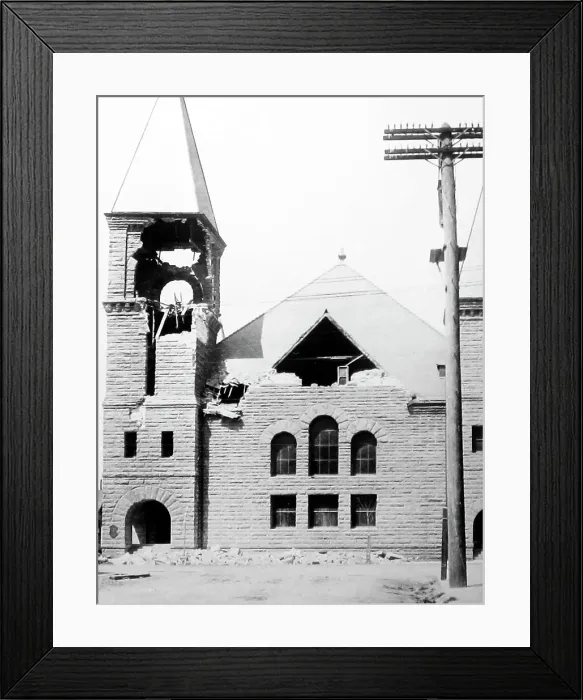 Framed Print : First Baptist Church, Oakland, San Francisco earthquake Framed Print : First Baptist Church, Oakland, San Francisco earthquake