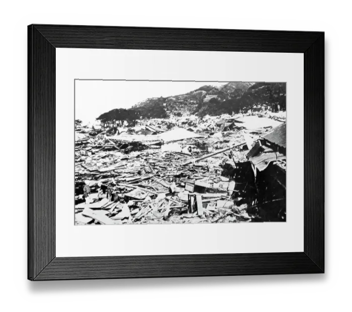 Framed Print : Ruins of a fishing village near Tokyo, Kanto Earthquake
