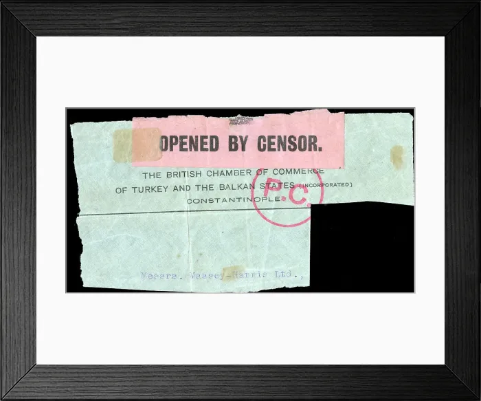 Framed Print : WW1 - Turkish letter marked as Opened by Censor Framed Print : WW1 - Turkish letter marked as Opened by Censor