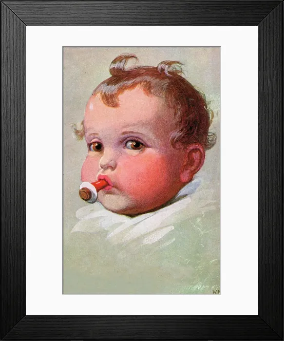 Framed Print : Rosy-cheeked infant sucking on a dummy Framed Print : Rosy-cheeked infant sucking on a dummy