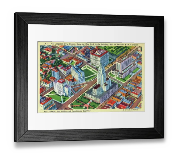 Framed Print : Los Angeles Civic Center, Los Angeles, CA, USA Framed Print : Los Angeles Civic Center, Los Angeles, CA, USA