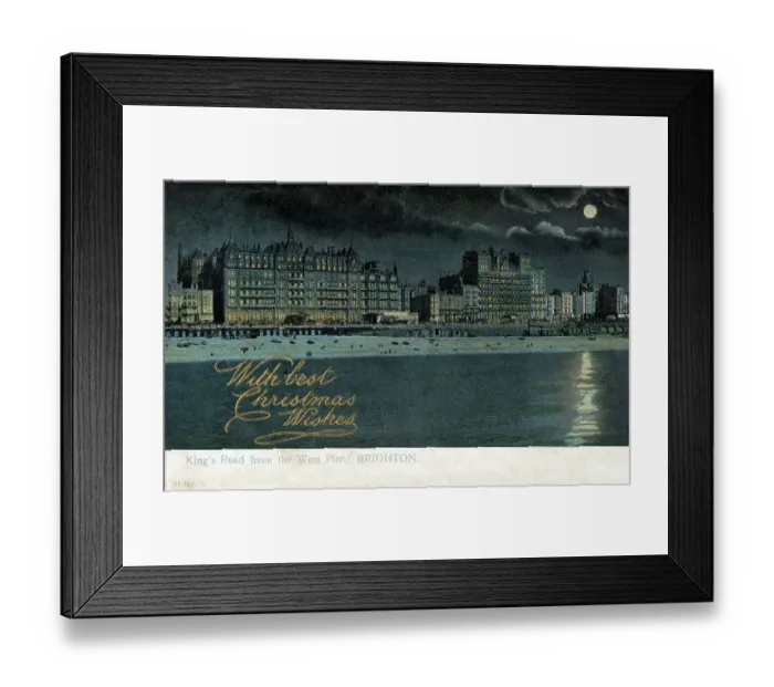 Framed Print : Nighttime View - King's Road from the West Pier, Brighton Framed Print : Nighttime View - King's Road from the West Pier, Brighton
