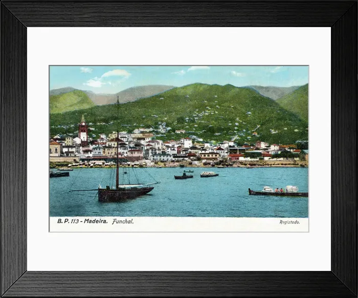 Framed Print : The Bay and Harbour at Funchal, Madeira, Portugal Framed Print : The Bay and Harbour at Funchal, Madeira, Portugal