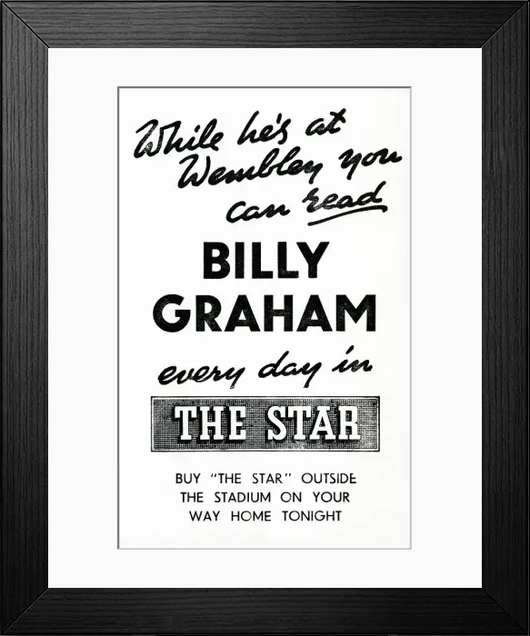 Framed Print : Billy Graham's London Crusade at Wembley Stadium Framed Print : Billy Graham's London Crusade at Wembley Stadium