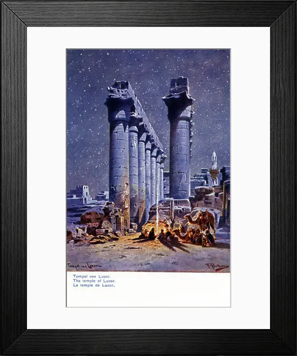 Framed Print : Bedouin camp, Grand colonnade, Temple of Luxor Framed Print : Bedouin camp, Grand colonnade, Temple of Luxor