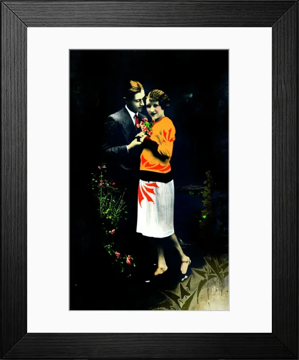 Framed Print : Early 1930s French couple dancing Framed Print : Early 1930s French couple dancing