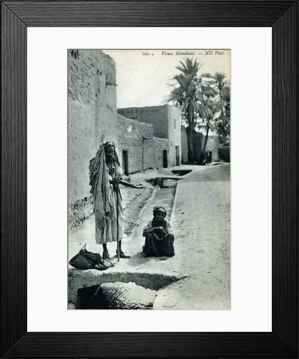 Framed Print : Elderly Beggar - Algeria, North Africa Framed Print : Elderly Beggar - Algeria, North Africa