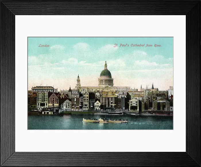 Framed Print : St. Paul's Cathedral viewed from the River Thames Framed Print : St. Paul's Cathedral viewed from the River Thames