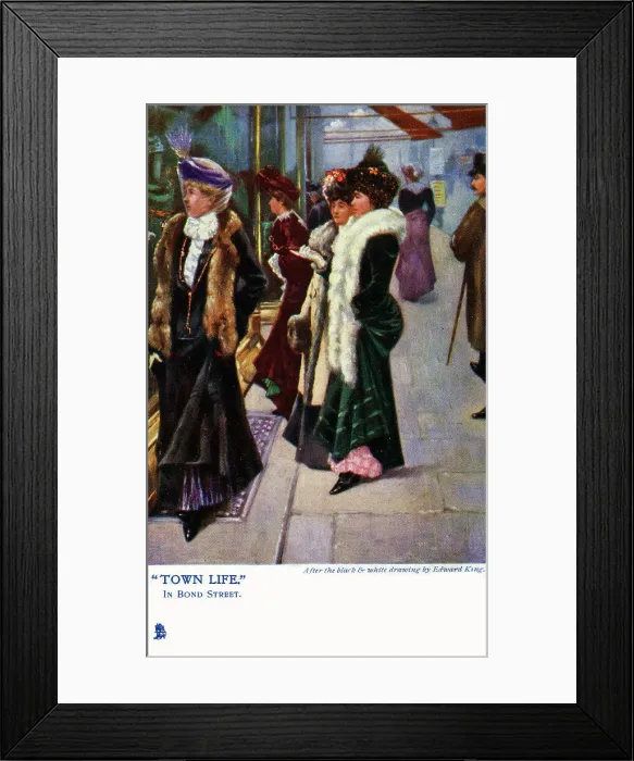 Framed Print : Smart shoppers on Bond Street, London