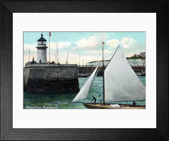 Framed Print : Ramsgate, Kent - The West Pier and Harbour Framed Print : Ramsgate, Kent - The West Pier and Harbour