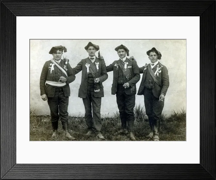 Framed Print : Possibly four Ossalois Mountain Guides Framed Print : Possibly four Ossalois Mountain Guides
