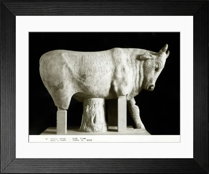 Framed Print : Statue of bull from Nymphaeum of Herodes Atticus, Olympia Framed Print : Statue of bull from Nymphaeum of Herodes Atticus, Olympia